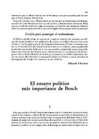 Portada:El ensayo político más importante de Bosch / Diómedes Núñez Polanco