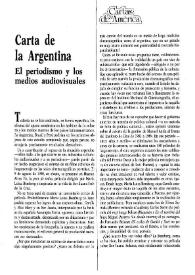Portada:Carta de la Argentina: el periodismo y los medios audiovisuales / Luis Gregorich