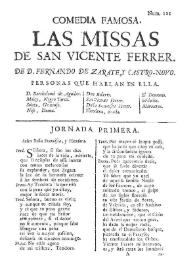 Portada:Las missas de San Vicente Ferrer / de D. Fernando de Zarate, y Castro-Novo