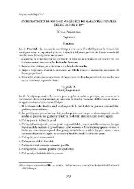Portada:Anteproyecto de Código Orgánico de Garantías penales del Ecuador 2009
