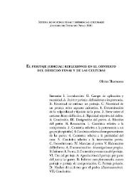 Portada:El peritaje judicial: reflexiones en el contexto del derecho penal y de las culturas / Olivier Thormann
