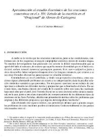 Portada:Aproximación al estudio diacrónico de las oraciones concesivas en el s. XV: Estado de la cuestión en el \"Oraçional\" de Alonso de Cartagena / Carlos Cabrera Morales
