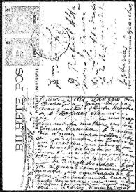 Portada:Tarjeta postal de Alberto Osório de Castro a Rafael Altamira