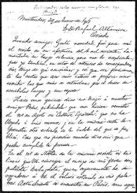 Portada:Carta de José Enrique Rodó a Rafael Altamira. Montevideo, 29 de enero de 1908