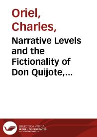 Portada:Narrative Levels and the Fictionality of Don Quijote, I: Cardenio's Story / Charles Oriel