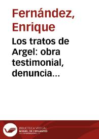 Portada:Los tratos de Argel: obra testimonial, denuncia política y literatura terapéutica / Enrique Fernández