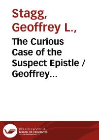 Portada:The Curious Case of the Suspect Epistle / Geoffrey Stagg