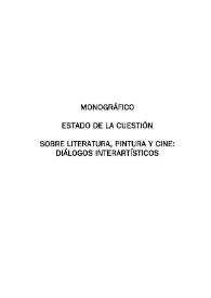 Portada:Sobre la relación de la literatura contemporánea con la pintura y el cine / María Dolores Martos Pérez