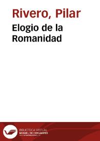 Portada:Elogio de la Romanidad / Pilar Rivero y Julián Pelegrín