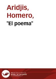Portada:"El poema" / Homero Aridjis
