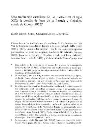 Portada:Una traducción castellana de \"Os Lusíadas\" en el siglo XIX: la versión de Juan de la Pezuela y Ceballos, conde de Cheste (1872) / Elena Losada Soler