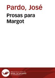 Portada:Prosas para Margot / José Pardo