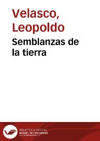 Portada:Semblanzas de la tierra / Leopoldo Velasco