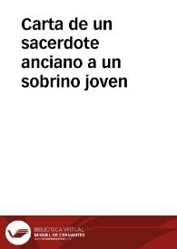 Portada:Carta de un sacerdote anciano a un sobrino joven