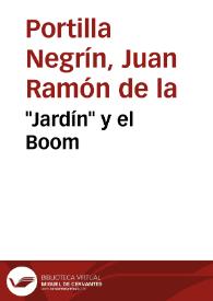 Portada:\"Jardín\" y el Boom / Juan Ramón de la Portilla Negrín