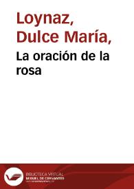 Portada:La oración de la rosa / Dulce María Loynaz