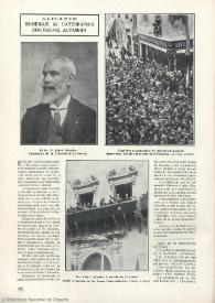 Portada:Homenaje al catedrático Rafael Altamira. Alicante, 16 de abril de 1910