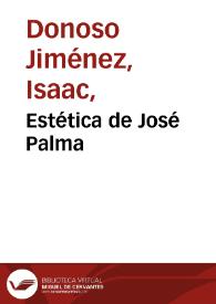 Portada:Estética de José Palma / Isaac J. Donoso