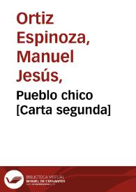 Portada:Pueblo chico [Carta segunda] / Manuel Jesús Ortiz