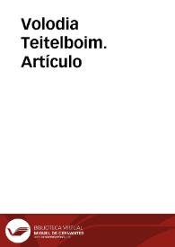 Portada:Volodia Teitelboim. Artículo / Carlos René Ibacache