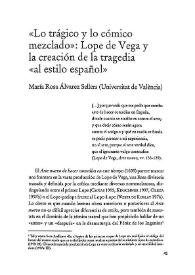 Portada:\"Lo trágico y lo cómico mezclado\": Lope de Vega y la creación de la tragedia \"al estilo español\" / María Rosa Álvarez Sellers