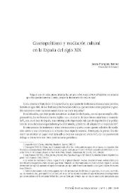 Portada:Cosmopolitismo y mediación cultural en la España del siglo XIX / Jean-François Botrel