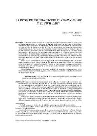 Portada:La dosis de prueba: entre el "common law" y el "civil law" / Xavier Abel Lluch