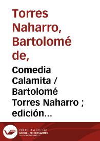 Portada:Comedia Calamita / Bartolomé Torres Naharro ; edición y notas Julio Vélez-Sainz