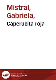 Portada:Caperucita roja / Gabriela Mistral