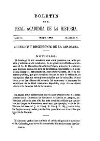 Portada:Noticias. Boletín de la Real Academia de la Historia, tomo 2 (mayo 1883). Cuaderno V. Acuerdos y discusiones de la Academia