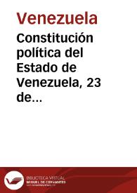 Portada:Constitución política del Estado de Venezuela, 23 de mayo de 1928