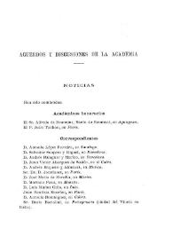 Portada:Noticias. Boletín de la Real Academia de la Historia, tomo 1 (1877). Cuaderno V. Acuerdos y discusiones de la Academia