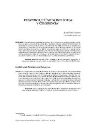Portada:Principios jurídicos implícitos y coherencia / Juan Pablo Alonso