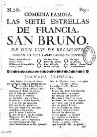 Portada:Comedia famosa. Las siete estrellas de Francia. San Bruno / de don Luis de Belmonte