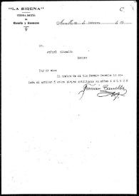 Portada:Carta de Fermín Canella a Rafael Altamira. Amarillas, 23 de febrero de 1910