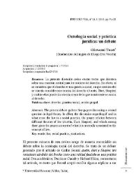 Portada:Ontología social y práctica jurídica: un debate / Giovanni Tuzet (Traducción del inglés de Diego Dei Vecchi)