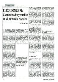 Portada:Elecciones 91: continuidades y cambios en el mercado electoral / Por Pilar del Castillo