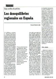 Portada:Los desequilibrios regionales / Por José Villaverde Castro