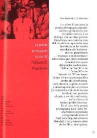Portada:La poesía portuguesa de los 50 / Perfecto E. Cuadrado