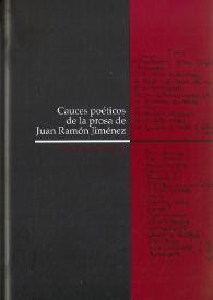 Portada:Cauces poéticos de la prosa de Juan Ramón Jiménez / Rocío Fernández Berrocal