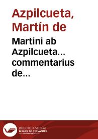 Portada:Martini ab Azpilcueta... commentarius de silentio in diuinis officiis, prasertim in choro seruando