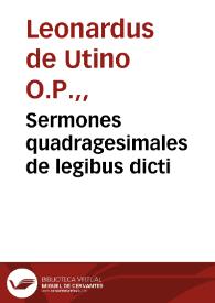Portada:Sermones quadragesimales de legibus dicti