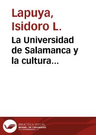Portada:La Universidad de Salamanca y la cultura española en el siglo XIII : conferencia inaugural, (primera de las de lengua castellana) pronunciada en la Sorbonne el 8 de diciembre de 1897