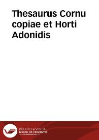 Portada:Thesaurus Cornu copiae et Horti Adonidis