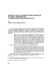 Portada:Posible identificación de Ibn al-Royōlo de Denia, ministro de Al-Muqtadir de Zaragoza (s. XI) / por María Jesús Rubiera Mata