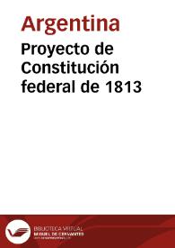 Portada:Proyecto de Constitución federal de 1813