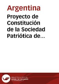 Portada:Proyecto de Constitución de la Sociedad Patriótica de 1813