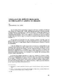 Portada:Vasallaje del señorío musulmán de Crevillente a Jaime II de Aragón / por Juan Manuel del Estal