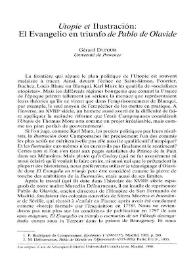 Portada:Utopie et \"Ilustración\": \"El Evangelio en triunfo\" de Pablo de Olavide / Gérard Dufour