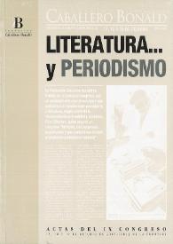 Portada:Literatura... y periodismo : actas del congreso / [responsables de edición Josefa Parra Ramos, Ricardo Rodríguez Gómez]